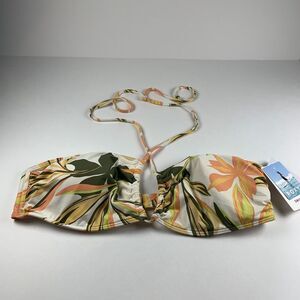 Roxy Printed Beach Classics Triangle Halter Bikini Top‎ Women's XS Multi Floral